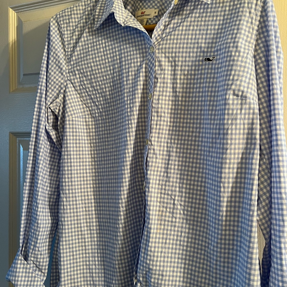 Vineyard Vines Light Blue Checkered Women's Shirt